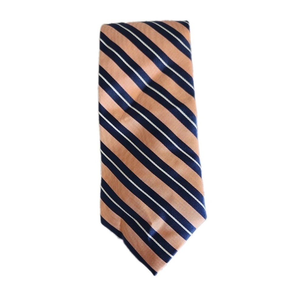 Nautica, Orange, Navy, White, 100% Silk, Men's Neck Tie